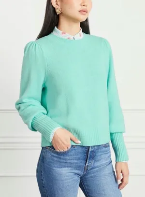 ✨🌊 Hill House Cropped Sylvie Merino‎ Wool Sweater Medium Ocean Wave 🌊✨ thumbnail 1
