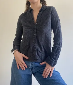 Free People Grey Button Down  Top thumbnail 5