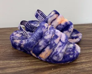 UGG Fluff Yeah Slide Violet Night Marble Tie Dye Slippers 1122554 Womens 8‎ thumbnail 1