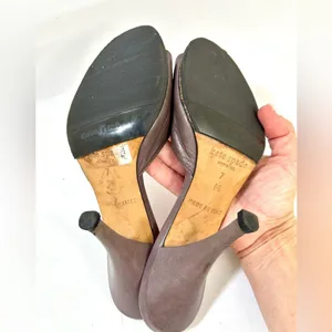 Vintage Kate Spade Crystal Ball Brown Leather Heels size 7 thumbnail 6