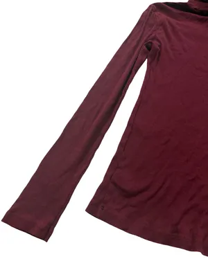 Splendid Burgundy Ribbed Turtleneck Sweater Long Sleeve Top Basic Medium Women's thumbnail 12