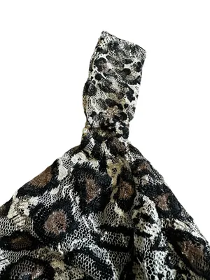 Express Mesh Lace Animal Print Babydoll Ruched Y2K Indie Sleaze Edgy Mob Wife thumbnail 3