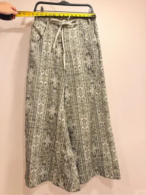NWT Free People Dahlia Wide-Leg Pants Lemongrass Combo MSRP $198 Size 4 thumbnail 4