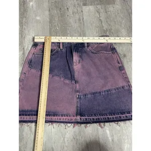 High Rise A-Line‎ Mini Skirt Womens 7 M Blue Medium Wash Denim Zip Bag 7 thumbnail 3