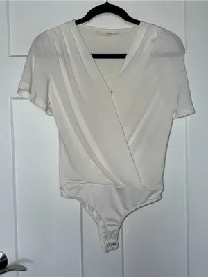 Ivory Surplice Short Sleeve Bodysuit thumbnail 1