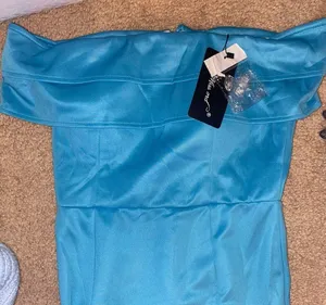 blue long formal dress thumbnail 4