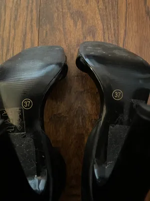 Topshop Black High-Heel Ankle-Strap Sandals with Metallic Toe Accent thumbnail 5