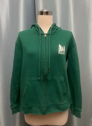 Roxy Forest Green Hoodie with Logo thumbnail 1