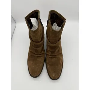 Born Boots Womens 9.5 Brown Leather Booties 2.75" Heel Side Zip Travel Concert thumbnail 3