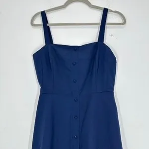 Julia Jordan Size‎ 4 Navy Blue Midi Dress Square Neck Sleeveless Feminine Fall thumbnail 2