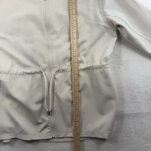 Lululemon Sz 14‎ Softstreme Cinch Waist Jacket Full Zip White Opal Bone Hooded thumbnail 11