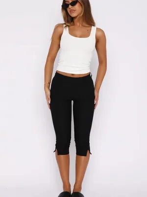 White Fox Day For It Capri Pants Black Small $60 thumbnail 2