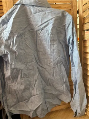 GAP Ladies Blue and White Striped Snap Front Shirt Medium thumbnail 3
