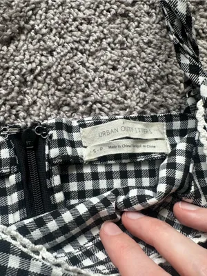 Urban Outfitters Black and White Gingham Mini Dress thumbnail 4