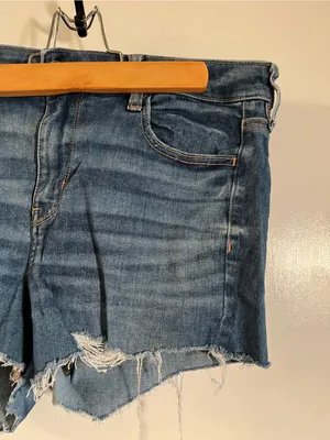 American Eagle Women’s Size 10 Hi Rise Cut Off Jean Shorts Denim Medium Wash‎ thumbnail 3