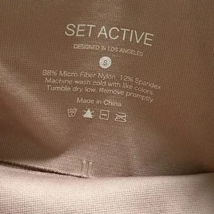 SET Active dusty pink neutral ribbed seamless leggings size small thumbnail 6