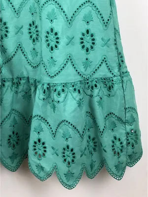 Emery Rose Green Eyelet Embroidered Babydoll Mini Dress NWT Size S Boho thumbnail 8