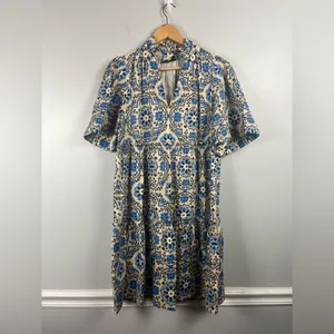 Tuckernuck Golden Medallion Crawford Dress blue and khaki size Small thumbnail 3