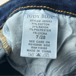 Judy Blue Middle Seam Stitch‎ Skinny Fit Women's Size 7 / 28 Blue Denim Jeans thumbnail 4