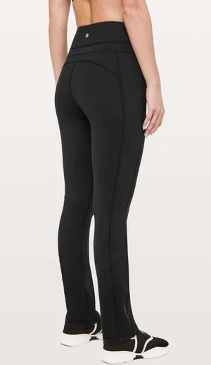 Lululemon Groove Pant Straight 32" Black Size 8 Yoga Workout Travel Gym GUC thumbnail 2