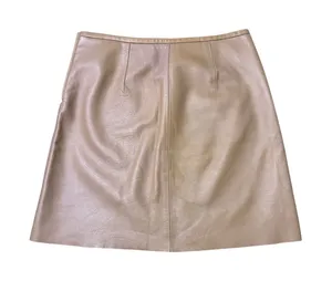 Sandro Tan Lamb Leather Skirt thumbnail 1