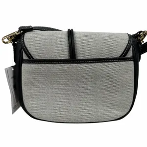 Nine West Birdi Canvas Shoulder Bag Crossbody Bag Black White thumbnail 5