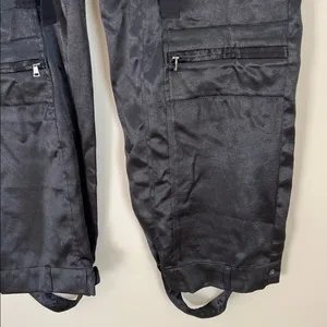 Free People Satin Cargo Pants Wide Leg Gothic Whimsical Sz Medium Baggy thumbnail 4