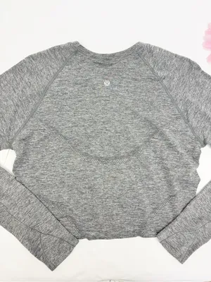 Lululemon Swiftly Tech Cropped Long-Sleeve Shirt 2.0 Slate Grey/White Top thumbnail 7