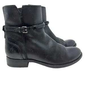 Frye Melissa Seam Short Boots‎ Leather Black Size US 6 thumbnail 3