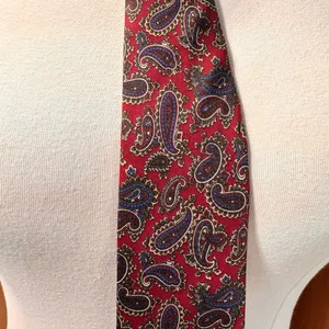 Rooster West End Collection Men's Tie Silk Paisley Burgundy Multicolor Necktie thumbnail 6