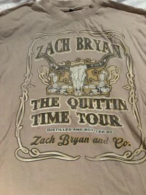 Zach Bryan the quittin time tour 2024 tshirt thumbnail 4