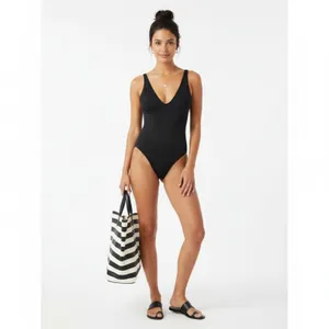 BuffBunny Black 1 Piece Bodysuit 1 Piece Swim Bathing Suit L thumbnail 7