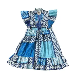 Figue Denissa Patchwork Mini Dress Blue Size XS thumbnail 3
