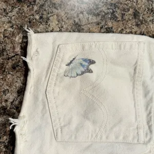 Levis Denim Shorts 501 Butterfly Y2K Cottage Button Fly 90s Grunge Fairy Boho 24 thumbnail 5
