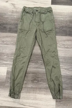 American Eagle Jogger Pants Womens 6 Olive Green Utility Stretch Drawstring thumbnail 1
