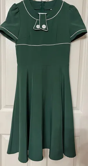 Vintage Green Dress Size M thumbnail 4