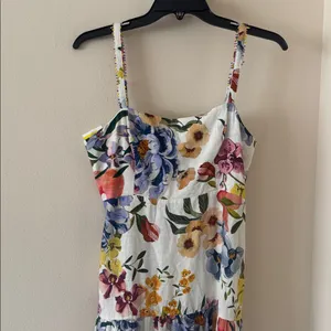 Farm Rio Off-White Greek Garden Lenzing™ Ecovero Euroflax Maxi Dress, Small,$260 thumbnail 9