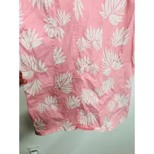 Cinq à Sept Pink White Tropical Leaves Cotton Blend Phoenix Madison Dress sz 14 thumbnail 4