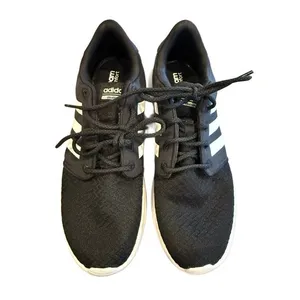 Adidas Cloud Foam BLK‎ w/WHT Stripes, Ortholite Comfort Athletic Sneakers EUC 10 thumbnail 3