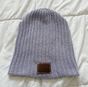 Womens‎ Love Your Melon Purple Beanie Hat Winter Knit 100% Cotton Classic City thumbnail 1
