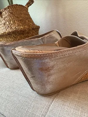 Donald J. Pliner Metallic Rose Gold Cork Wedge Slide Sandals 8.5 thumbnail 6