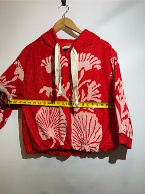 NWT Free People Shell Baby Cherry Combo Cotton Appliqué Oversize Pullover Sz XS thumbnail 6