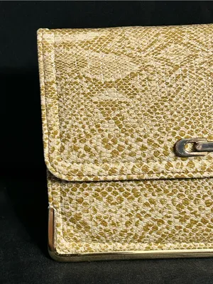 Gold Snakeskin Embossed Women’s Clutch Bag thumbnail 3