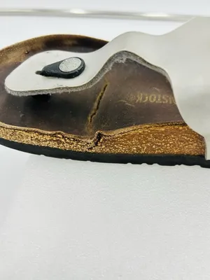 Birkenstock Gizeh Silver Metallic Thong Sandals Womens EUR 39 US 8-8.5 Regular thumbnail 6