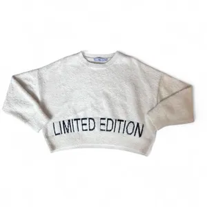 Adika Soft Fuzzy Cropped Sweater “Limited‎ Edition” Cream Oversized Cozy XS S thumbnail 7