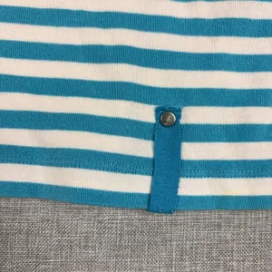 Lauren Ralph Lauren T-Shirt Womens Medium Blue Striped Mesh Active Athletic Top thumbnail 2