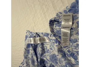 BedHead PJS Pajamas Blue Floral Print White Cotton Pants & Shirt Set NWT Large thumbnail 12