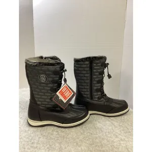 Totes Liz Womens‎ Black Quilted Faux Fur Winter Snow Boots Wide Width 7W New thumbnail 2