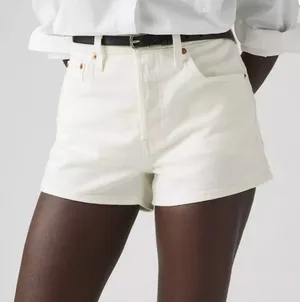 New Levis 27 Premium Women's 501 Original High Rise Shorts Disco Nights White thumbnail 1