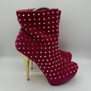 Goldfish Women Sz 9-9.5M Pink Stiletto 5" Hi‎ Heels Shoes Spike Dancer Glam Rock thumbnail 4